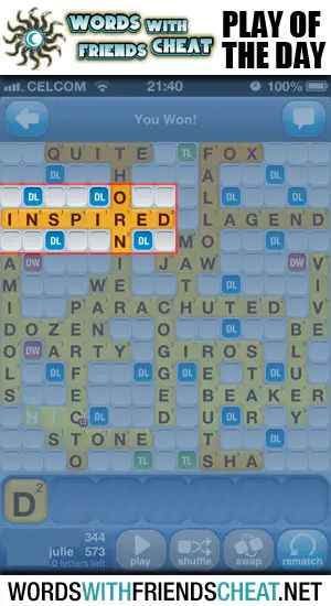 Words With Friends - Play Of The Day