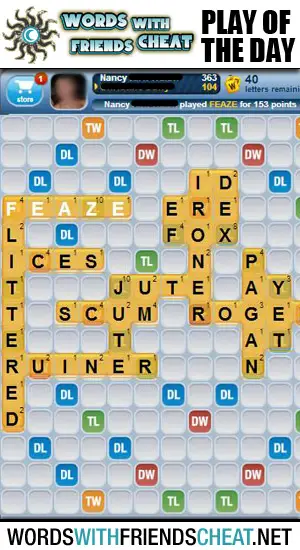 Words With Friends - Play Of The Day