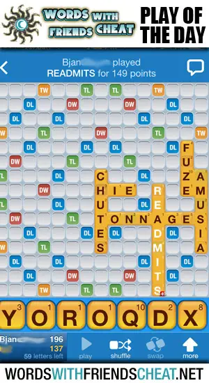 Words With Friends - Play Of The Day