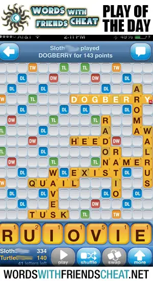 Words With Friends - Play Of The Day